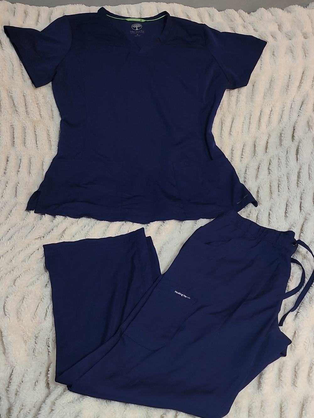 healing hands Women's Navy Scrub Top & Pants